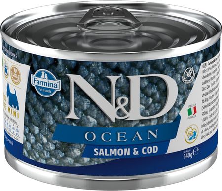 N&D Mini Ocean Salmon & Cod 140G