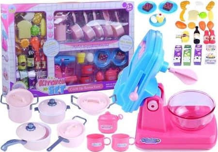 Lean Toys Zestaw Kuchenny Mikser Garnki Jedzenie + Akcesoria 3046
