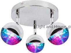 Candellux 98-67784 Party Plafon 3X3W Led Rgb Główka Okrągła 1E Z Przegubem Kd System Chrom 9867784