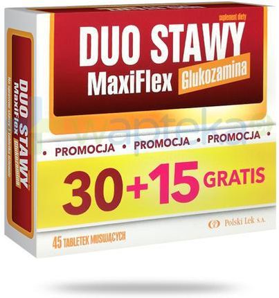 Duo Stawy MaxiFlex Glukozamina 45 tabl musujących
