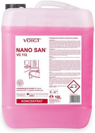 Voigt Vc 112 Nano San Skoncentrowany Antybakteryjny Antystatyczny Środek Do Bieżącego Mycia Pomieszczeń I Urządzeń Sanitarnych 10L