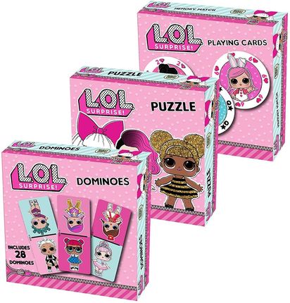 Spin Master L.O.L Surprise Zestaw 3 Gry karty puzzle domino 6046354
