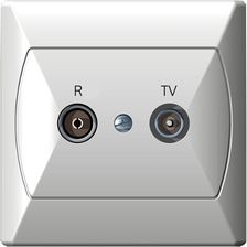 Zdjęcie Ospel Gniazdo ścienne AKCENT RTV GAP-14 dB biały - Pyskowice