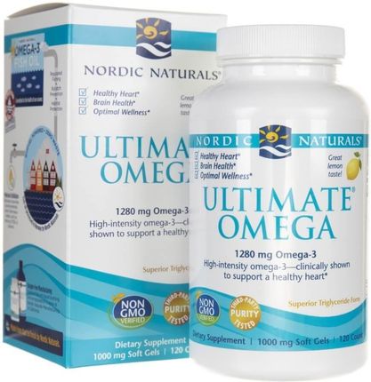 Nordic Naturals Kwasy Omega Ultimate Omega O Smaku Cytrynowym 120 kaps