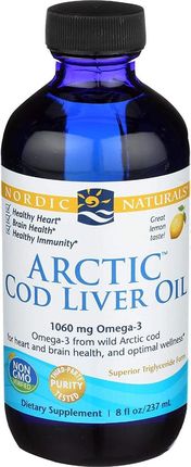 Nordic Naturals Tran Olej Z Wątroby Dorsza Arctic Cod Liver Oil O Smaku Cytrynowym 237ml