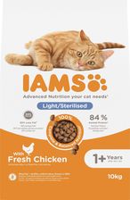 IAMS Advanced Nutrition – sucha karma z serii Light/Sterilised, dla kotów powyżej 1 roku życia ze świeżym kurczakiem 10kg