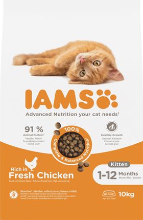 IAMS for Vitality Kitten ze świeżym kurczakiem 10kg