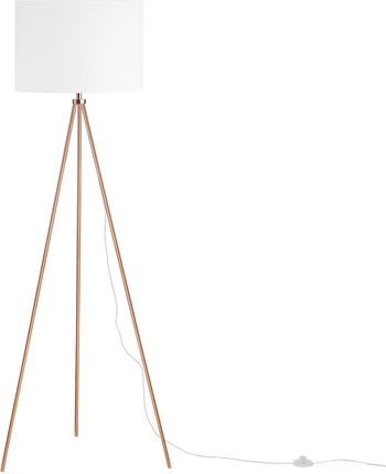 Beliani Nowoczesna lampa stojąca podłogowa trójnóg 148 cm biało-miedziana Vistula