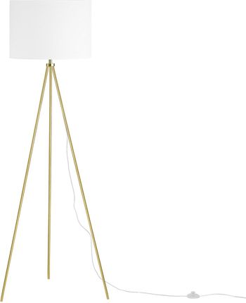 Beliani Nowoczesna lampa stojąca podłogowa trójnóg 148 cm biało-złota Vistula