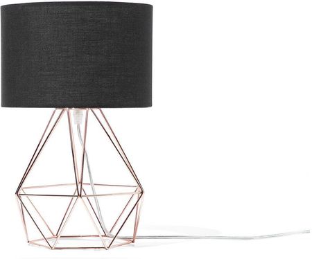 Beliani Lampa stołowa lampka nocna geometryczna metalowa podstawa czarny klosz Maroni