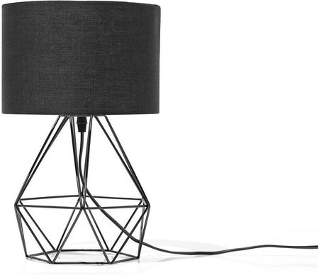 Beliani Lampa stołowa lampka nocna geometryczna metalowa podstawa czarny klosz Maroni