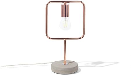 Beliani Industrialna lampa stołowa metalowa 27cm kwadratowy otwarty klosz miedziana Mundo