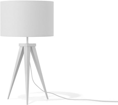 Beliani Lampka stołowa nocna podstawa trójnóg metalowa biały klosz Stiletto