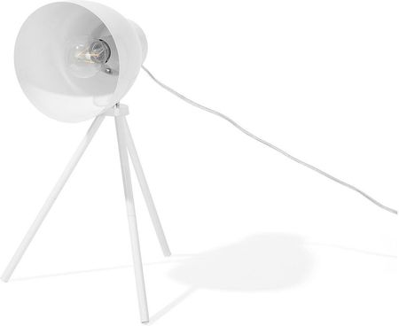 Beliani Nowoczesna lampa stołowa metalowa regulowany klosz trójnóg biała Tamega