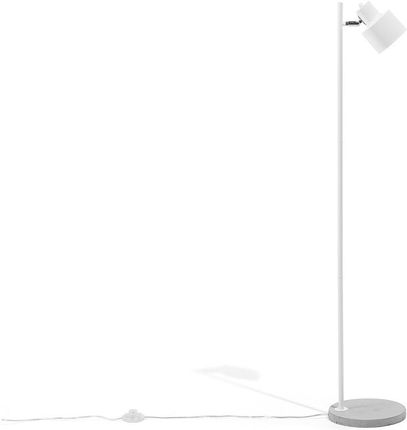 Beliani Lampa stojąca biała metalowa 149 cm regulowany klosz betonowa baza Corbones