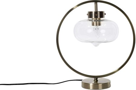 Beliani Lampa stołowa w stylu retro metalowa szklany klosz 40 cm złota Severn