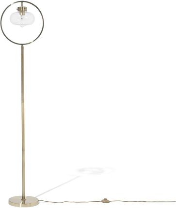Beliani Lampa podłogowa w stylu retro metalowa szklany klosz 40 cm złota Severn