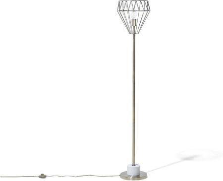 Beliani Nowoczesna lampa podłogowa metalowa druciany klosz mosiężna Mooni