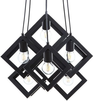 Beliani Lampa sufitowa czarna metalowa 6 geometrycznych kloszy dekoracyjna do salonu Chrisola