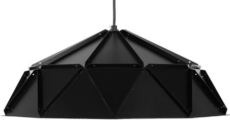 Beliani Nowoczesna lampa wisząca metalowa klosz z geometryczny wzorem czarna Senia
