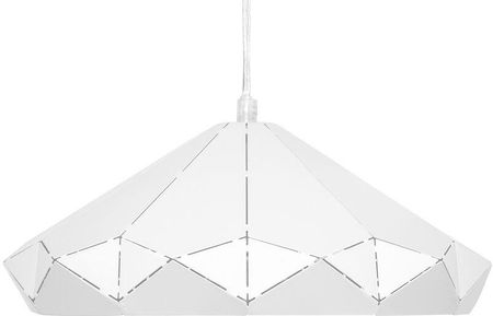 Beliani Nowoczesna lampa wisząca sufitowa metalowa geometryczny klosz biała Nevola