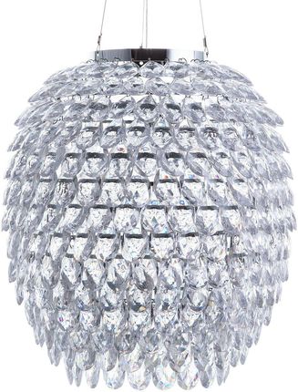 Beliani Przezroczysta lampa wisząca z kryształkami chromowana styl glamour Sauer