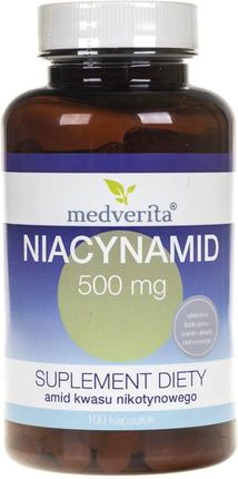 Kapsułki Medverita Niacynamid amid kwasu nikotynowego 500mg 100 szt.