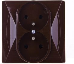 Zdjęcie Ospel Akcent Gniazdo Podwójne Z/U Brązowy GP-2AZ/24 - Dobra