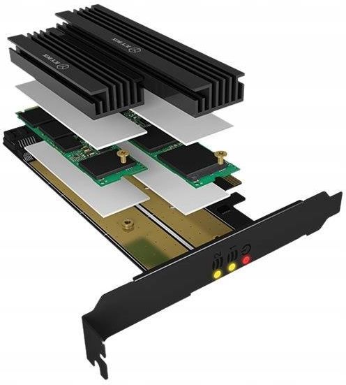 IcyBox Karta PCIe do 2x M.2 (IBPCI215M2HSL) - zdjęcie 3 IcyBox Karta PCIe do 2x M.2 (IBPCI215M2HSL)