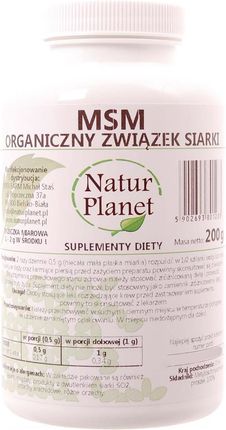 Natur Planet Msm Organiczny Związek Siarki 200g