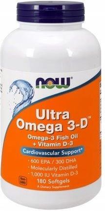 Now Foods Ultra Omega 3 + D3 180 kaps