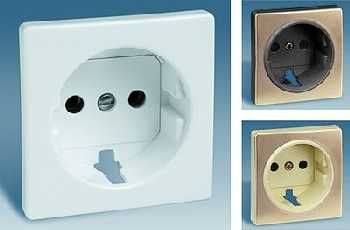 Simon 82041-34 Placca Copripresa Schuko, Serie 82, Termoplastica, Colore Champagne
