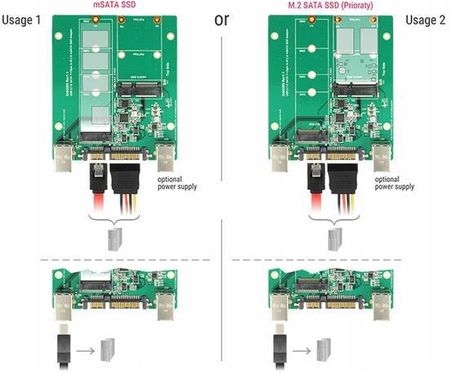 Delock Konwerter SATA - USB 3.1 Typ-B(F) - gniazdo M.2 / mSATA (62732)