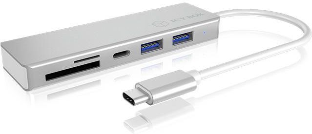 Zdjęcie IcyBox 3-portowy Hub USB Type-C (2x Type-C and 1x Type-A), czytnik kart (IBHUB1413CR) - Sulęcin