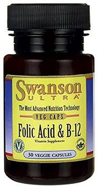 Swanson Folic Acid and B 12 30 kaps