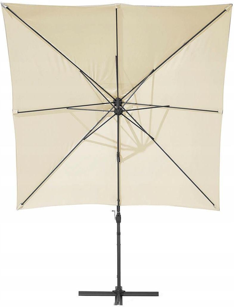 Beliani Parasol ogrodowy na wysięgniku składany 250 x 250 cm jasnobeżowy Monza