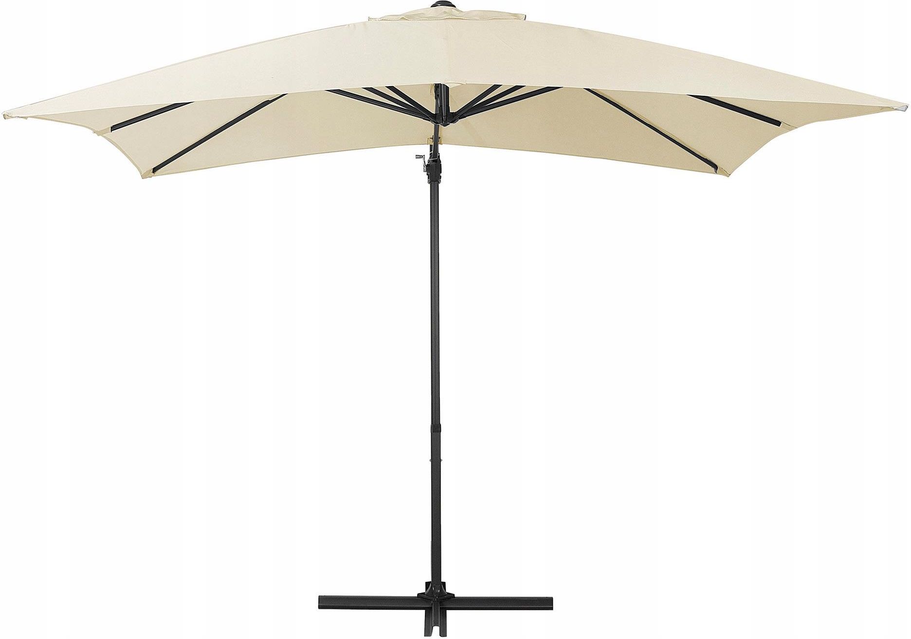 Beliani Parasol ogrodowy na wysięgniku składany 250 x 250 cm jasnobeżowy Monza