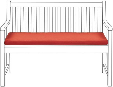 Beliani Poduszka siedziskowa na ławkę ogrodową 112 x 54 cm czerwona Vivara