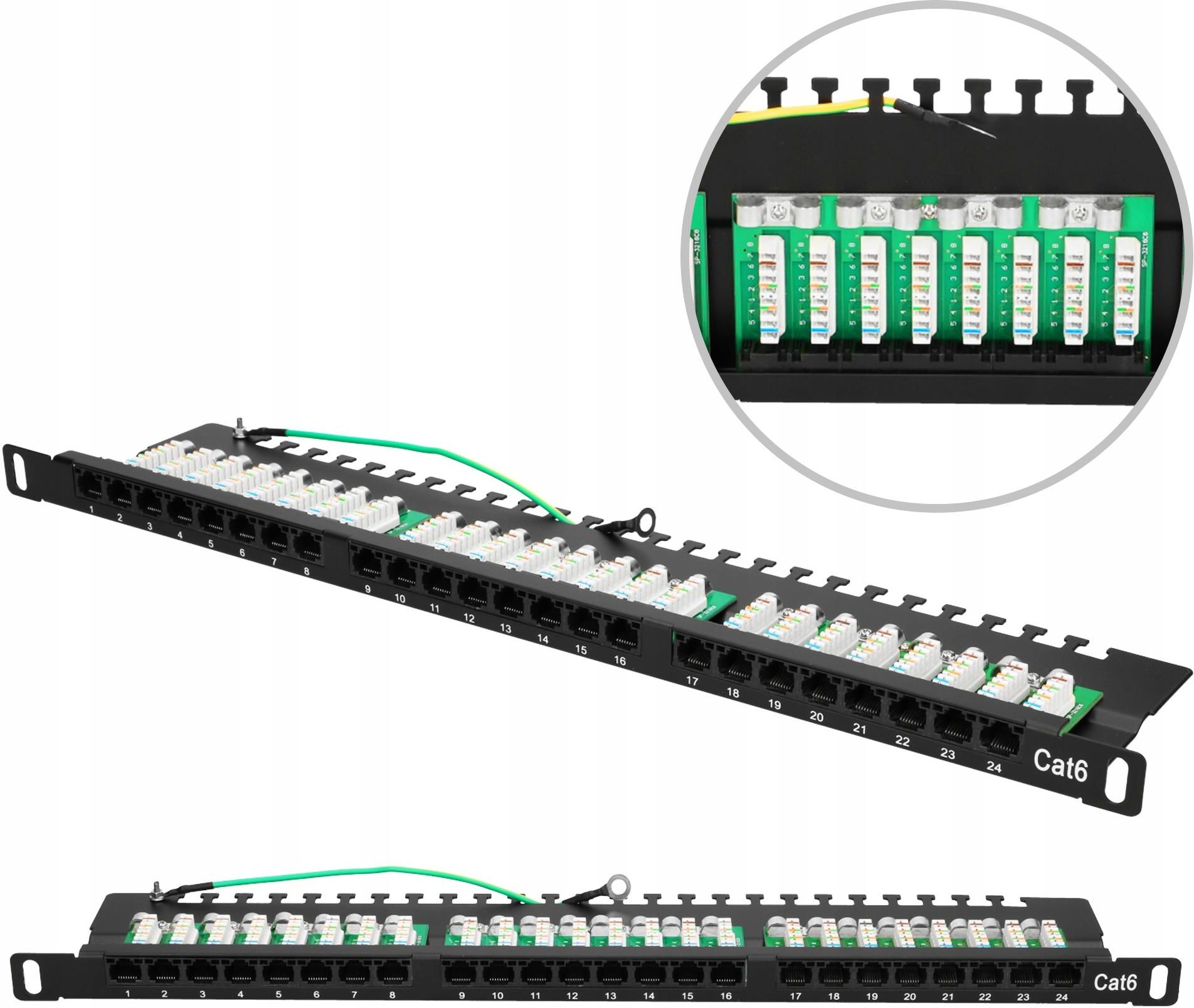 Extralink CAT6 UTP 0.5U, Patchpanel