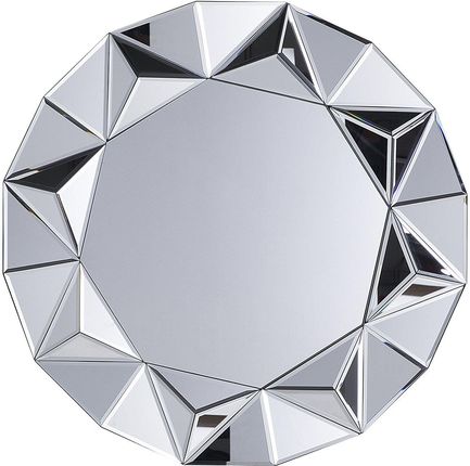 Beliani Lustro wiszące ścienne srebrne okrągłe 70 cm geometryczna rama Habay