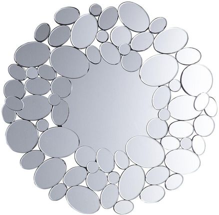 Beliani Lustro ścienne okrągłe 70 cm geometryczna szklana rama glamour Limoges