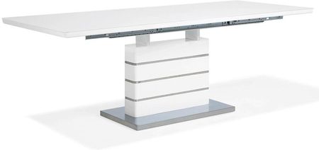Beliani Stół rozkładany biały 180 - 220 x 90 cm wysoki połysk prostokątny Hamler