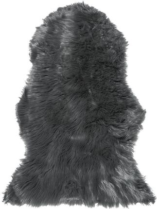 Beliani Dekoracyjny dywanik narzuta sztuczna skóra futro owcze szary Mungo