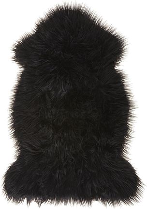 Beliani Dekoracyjny dywanik narzuta sztuczna skóra futro owcze czarny Mungo