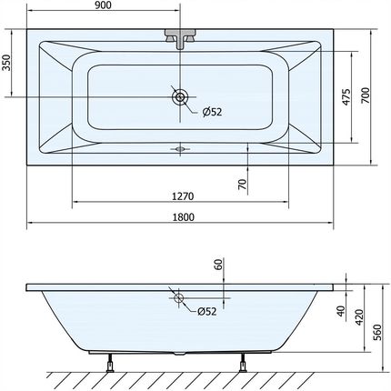 Aqualine Nisa 180X70 - zdjęcie 3