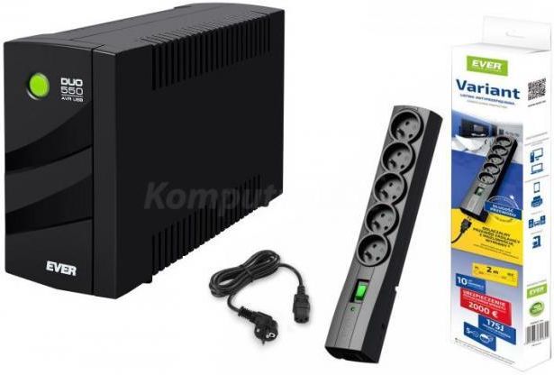 Ups Ever Duo Ii 500 Instrukcja - Zasilacz UPS Ever Duo 550 330W (TDAVRTO000K5500+VARIANTIEC) - Opinie i