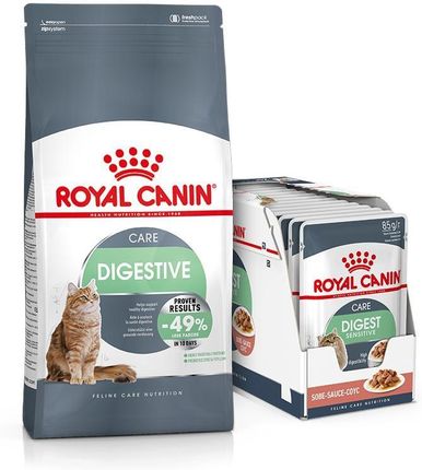 Royal Canin Multipack Digestive Care 10kg + Digest Sensitive w sosie 12x85g