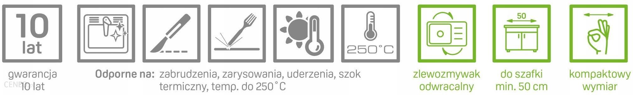 Laveo Zlewozmywak Granitowy Celia + Bateria Sztorcowa „U” Czarny Sjcg711T
