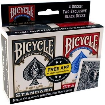 Bicycle Karty 4 Pack Rider Back