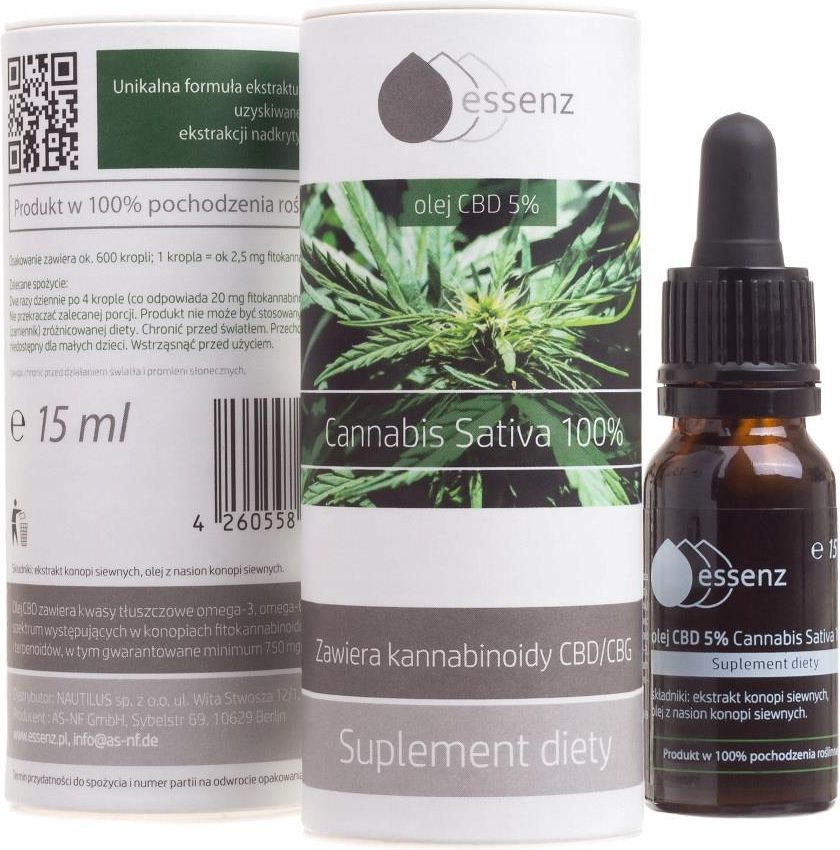 essenz olej cbd 5 raw 15ml essenz